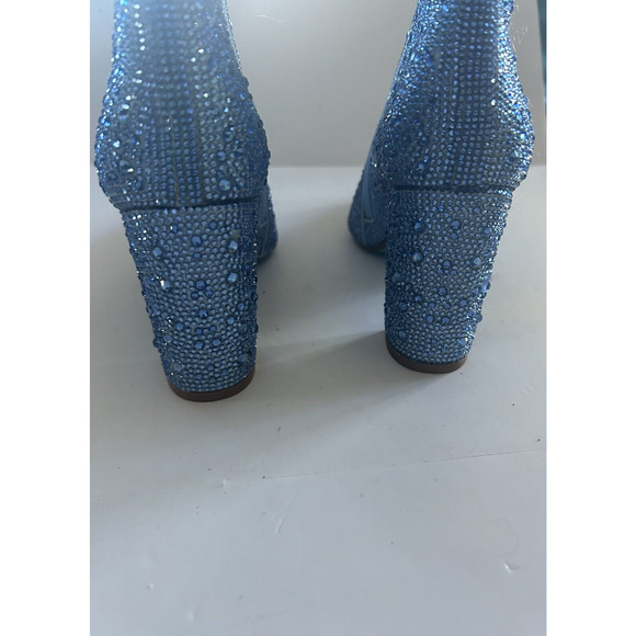 Betsy Johnson SB Cady Rhinestone Ankle Boots Booties Size 6 Light Blue NEW - Picture 4 of 13
